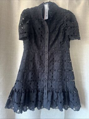 Aqua Black Lace Mini Dress